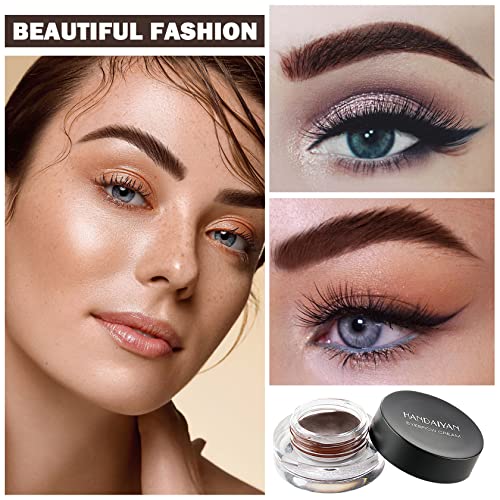 Eyebrow Pomade Cream,Brow Pomade Gel Naturally Long Lasting Waterproof,Delicate And Smooth Eye Brow Makeup Cosmetics With Eyebrow Brush - Dark Brown #TOP6