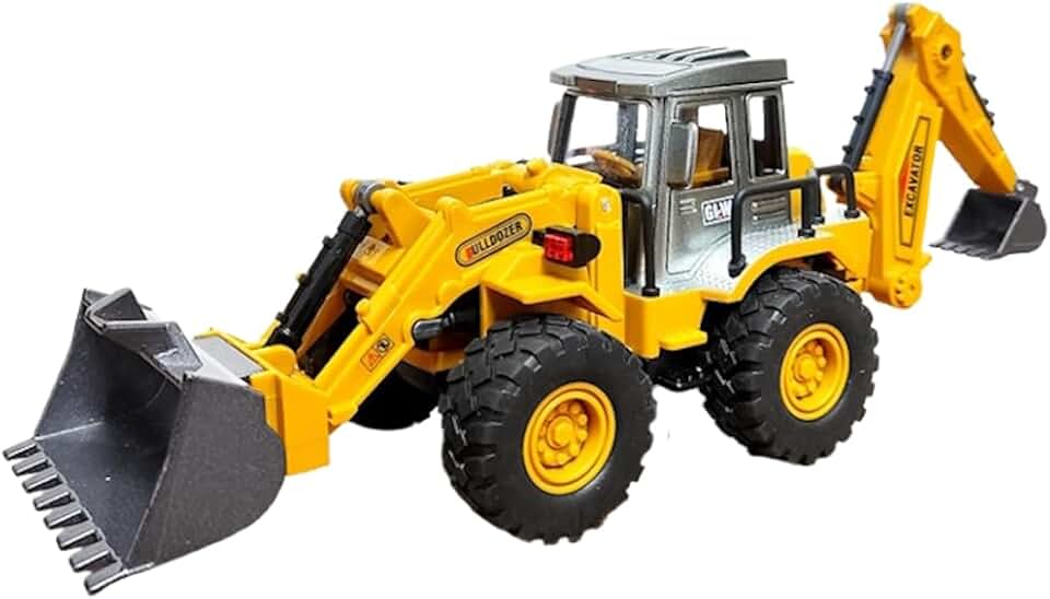Caminhão Retro Escavadeira Articulada de Brinquedo Realista Infantil Colecionável
