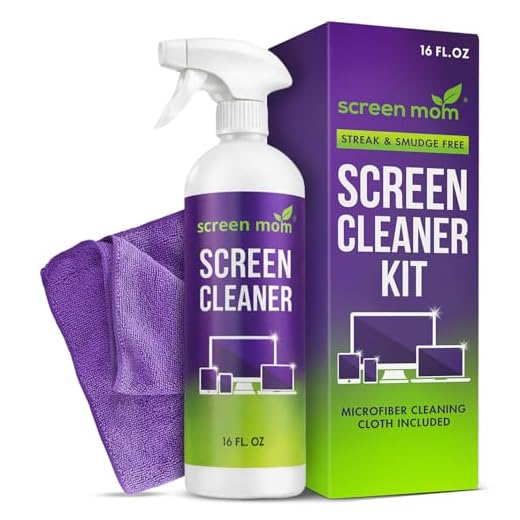 Screen Mom Screen Cleaner Spray and Microfiber Cloth 16oz Screen Cleaner Spray and Wipe for TV, Laptop, Computer, Phone, iPad, Car Screen Cleaning Kit Electronic Cleaner Spray