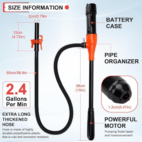Pompe à Essence électrique à Piles,Transfert De Liquide,Pompe Electrique Carburant,Transfert De Liquide,d'aspiration Automatique, pour essence, diesel, huile, gaz, eau, aquarium – vue 2