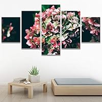 SIGNWIN 5 Panel Canvas Wall Art Modern Art Bohemian Bouquet Colorful Cool Floral Group Multicolor Photography Realism for Home Decorations Ready to Hang - 60