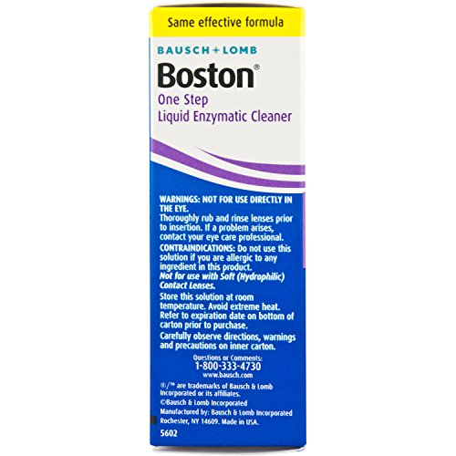 Bausch & Lomb Boston One Step Liquid Enzymatic Cleaner, Protein Remover, 0.01 Fl Oz ( 1 box of 12 Dispensers)