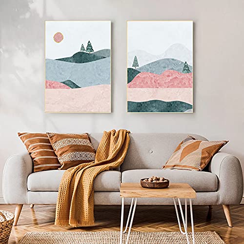 Peinture murale haut de gamme design abstrait soleil et chameau 50 x 70 cm sur toile