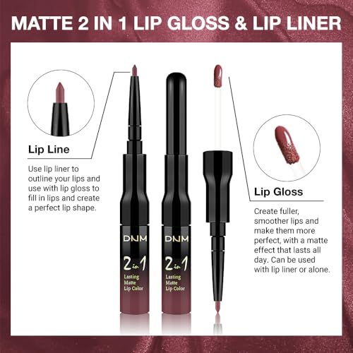 Image of evpct 1Pcs Red Brown Matte Lip Liner & Liquid Lipstick Stain Makeup Set for Women Gift, Red Lip Liner Stain Long Lasting Waterproof Smudge Proof, Longwear Lips Stick Makeup 24 hours originale, 57