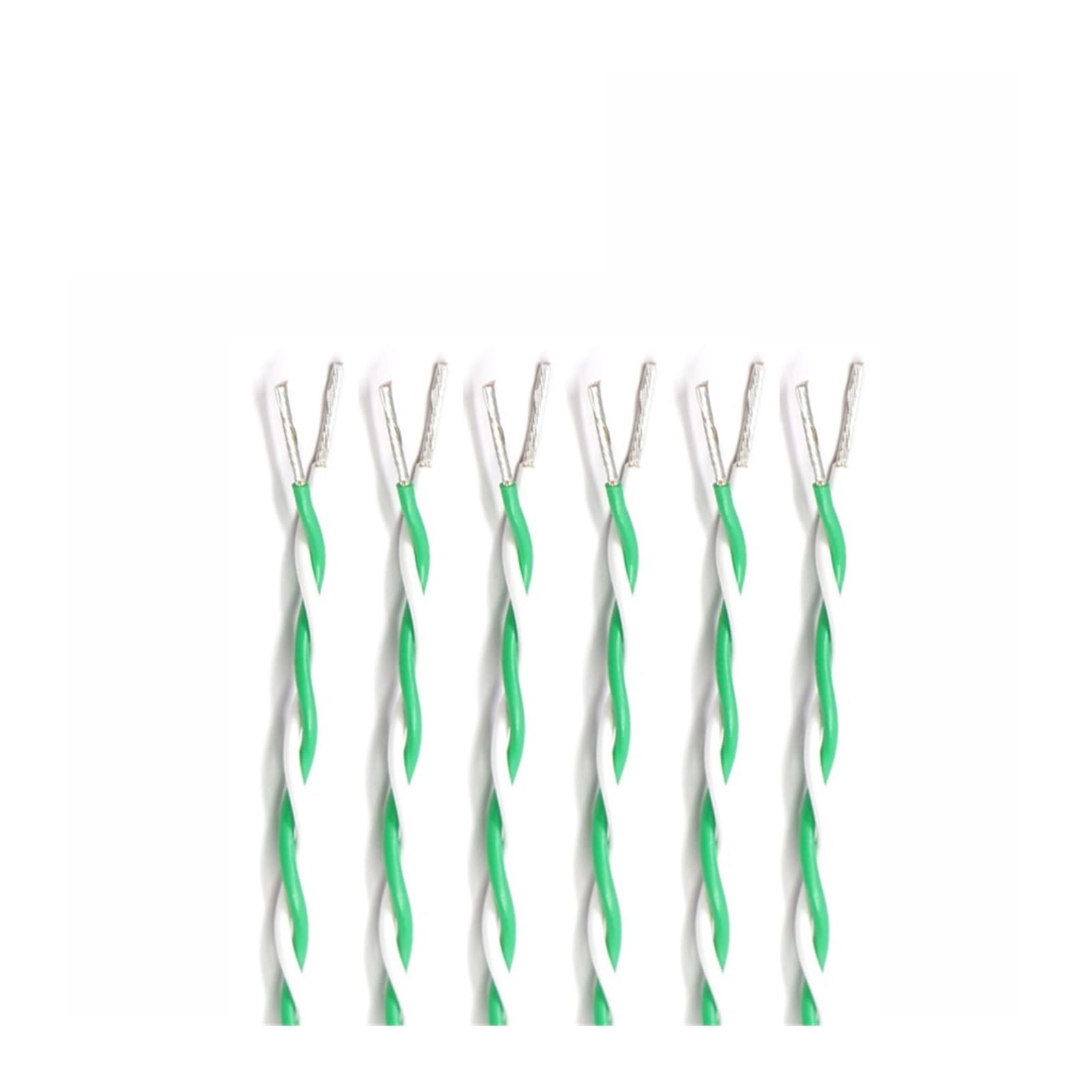 AFS200 2-żyłowy kabel skrętkowy 13-26 AWG 1-50 m | Drut miedziany ocynowany o wysokiej temperaturze, izolowany FEP(White Green,50 Meters,20AWG Sq0.5mm)