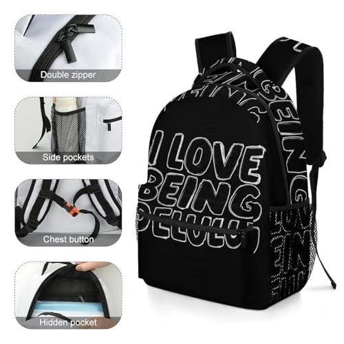 I Love Being Delulu Unisex Backpack Casual Daypacks Lightweight Shoulders Bag for Camping Hiking Travel4