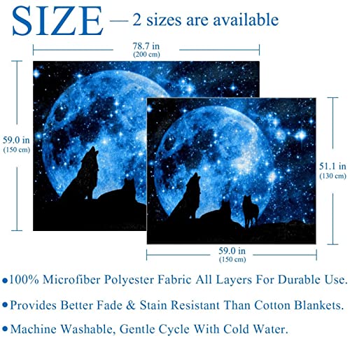 Couverture douce loup contre le froid plaid léger microfibre