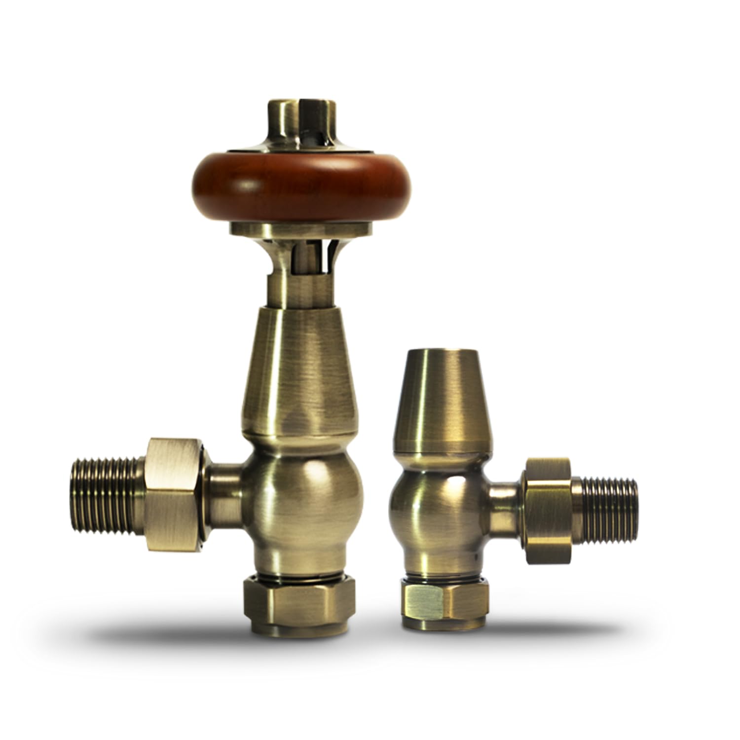 VANCOCO Traditional Angled Radiator Valves Brass Thermostatic Radiator ...