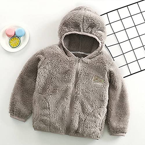 Winter Coat Toddler Kids Fleece Hooded Jacket Coat with Zipper Lightweight Long Sleeve Thick Warm Outerwear2