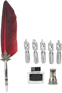 Pena Tinteiro Caneta Caligrafia Verde Harry Potter Conjunto de Edredon Single Sonserina Quidditch Quill Kit Suporte Material Escolar Cachecol Squill (Vermelho)