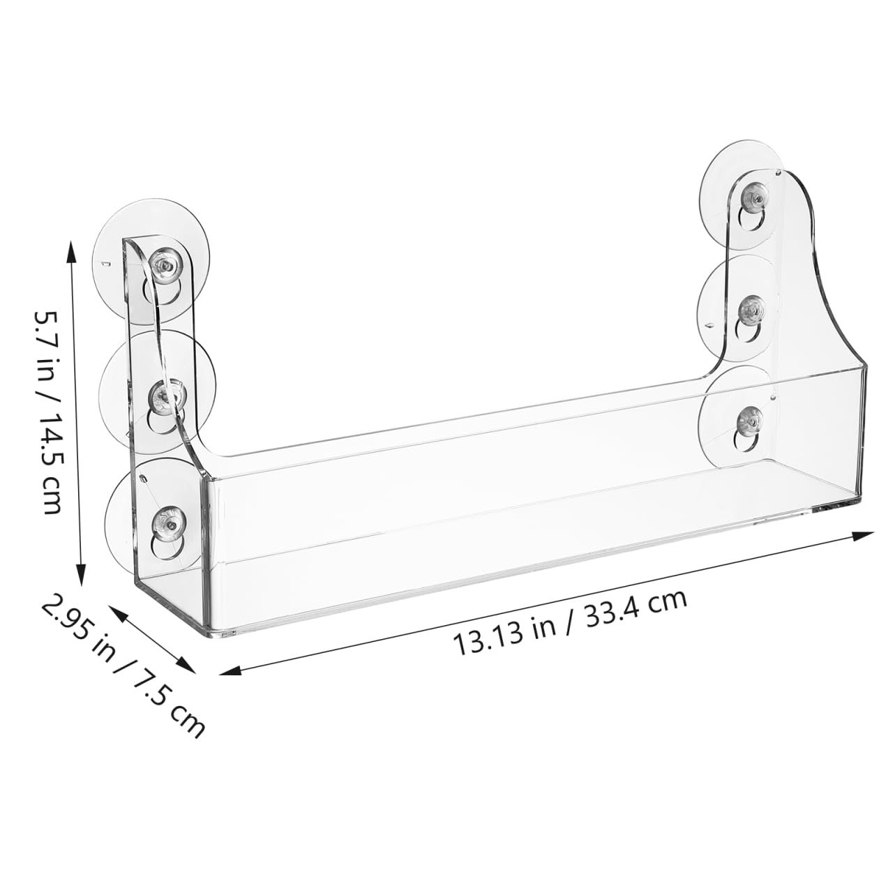 Organizador de estante para refrigerador con ventosa, estante de almacenamiento de acrílico transparente para refrigerador para refrigerador para contener especias, tarro de aceite de oliva 4