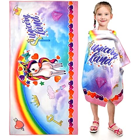 Microfiber Unicorn Beach Towel for Kids Cover