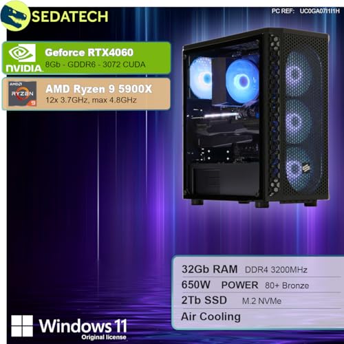 PC Gaming Advanced Tower ATX • AMD Ryzen 9 5900X • RTX4060 • 32Gb RAM • 2Tb SSD M.2 • Windows 11 - PC Desktop - Immagine 1