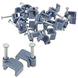 Plat Gris 8 mm câble Clips Pour 1mm2 Double & Terre Câbles [20 paquet de]