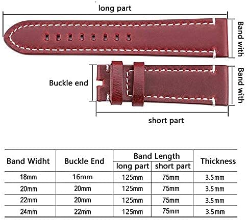 Leder Uhrenarmband Echtes Leder Uhrenarmbänder 18mm 20mm 22mm 24mm Damen Herren Uhrenarmband