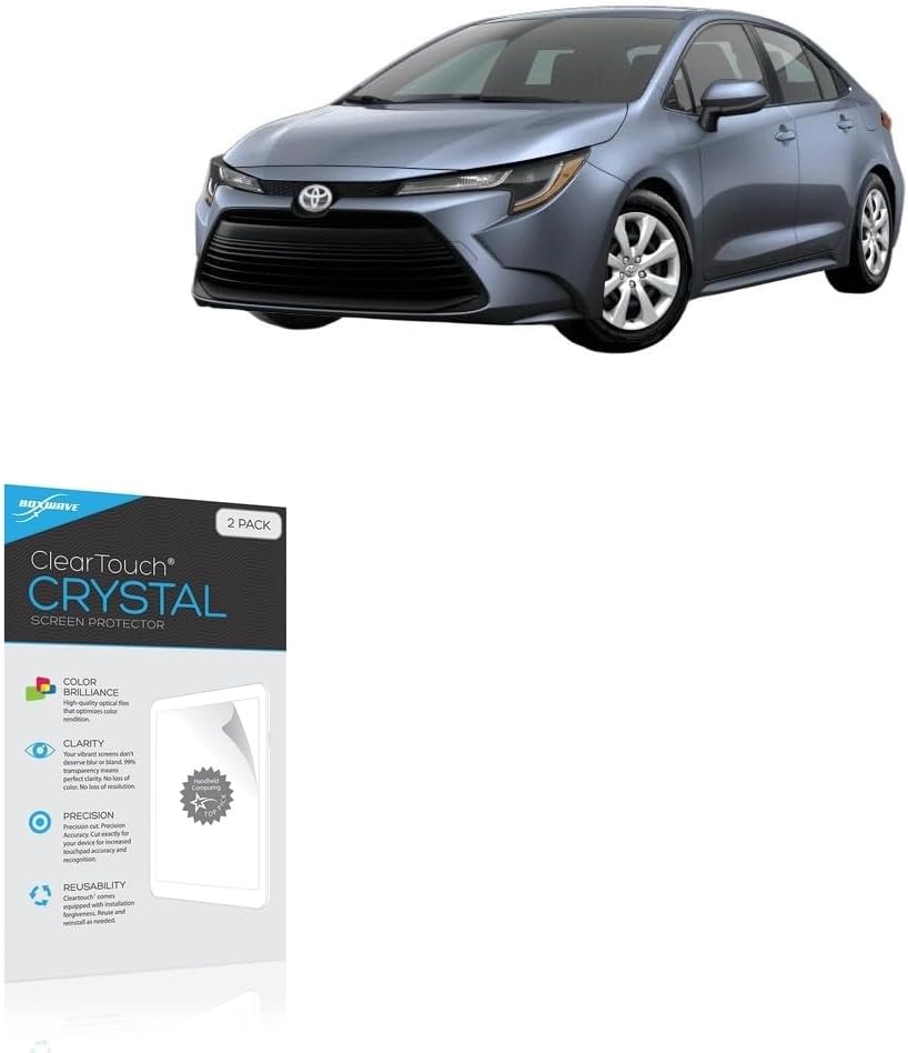 BoxWave Screen Protector Compatible with Toyota 2026 Corolla Display (10.5 in) - ClearTouch Crystal (2-Pack), HD Film Skin - Shields from Scratches
