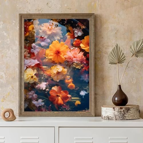 Impressions sur toile fleurs dans l'eau XINBAO tableau coloré pour salon 70x90cm