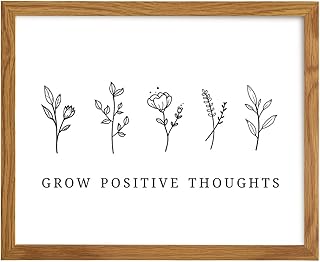 Grow Positive Thoughts Poster 8x10 FRAMED - Inspirational Wall Art & Dec...