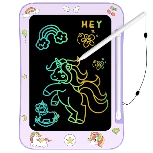 Genialba LCD Writing Tablet for Kids, Colorful Screen Drawing Board for 3-7 Year Old Boys & Girls - Educational Toys for Birthday & Christmas (Unicorn)