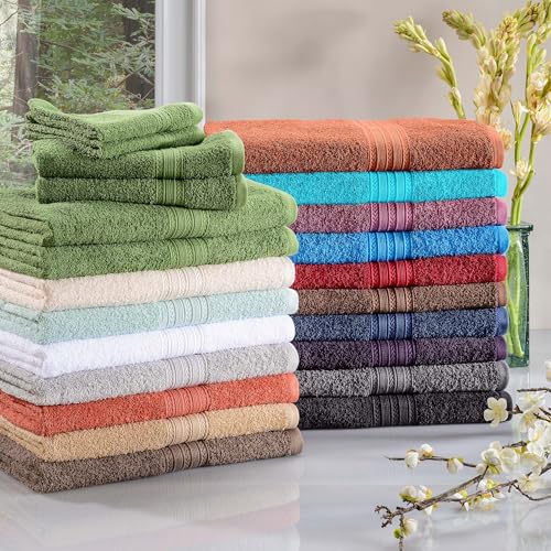 Serviettes de bain légères lot de 4 pour douche et invités