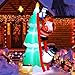 Produktbild 210cm Aufblasbare Weihnachtsdeko Aussen mit LED Beleuchtung,XXL Aufblasbarer Weihnachtsbaum mit Süßem Pinguin, Weihnachtsmann, Schneemann und Kleiner Maus