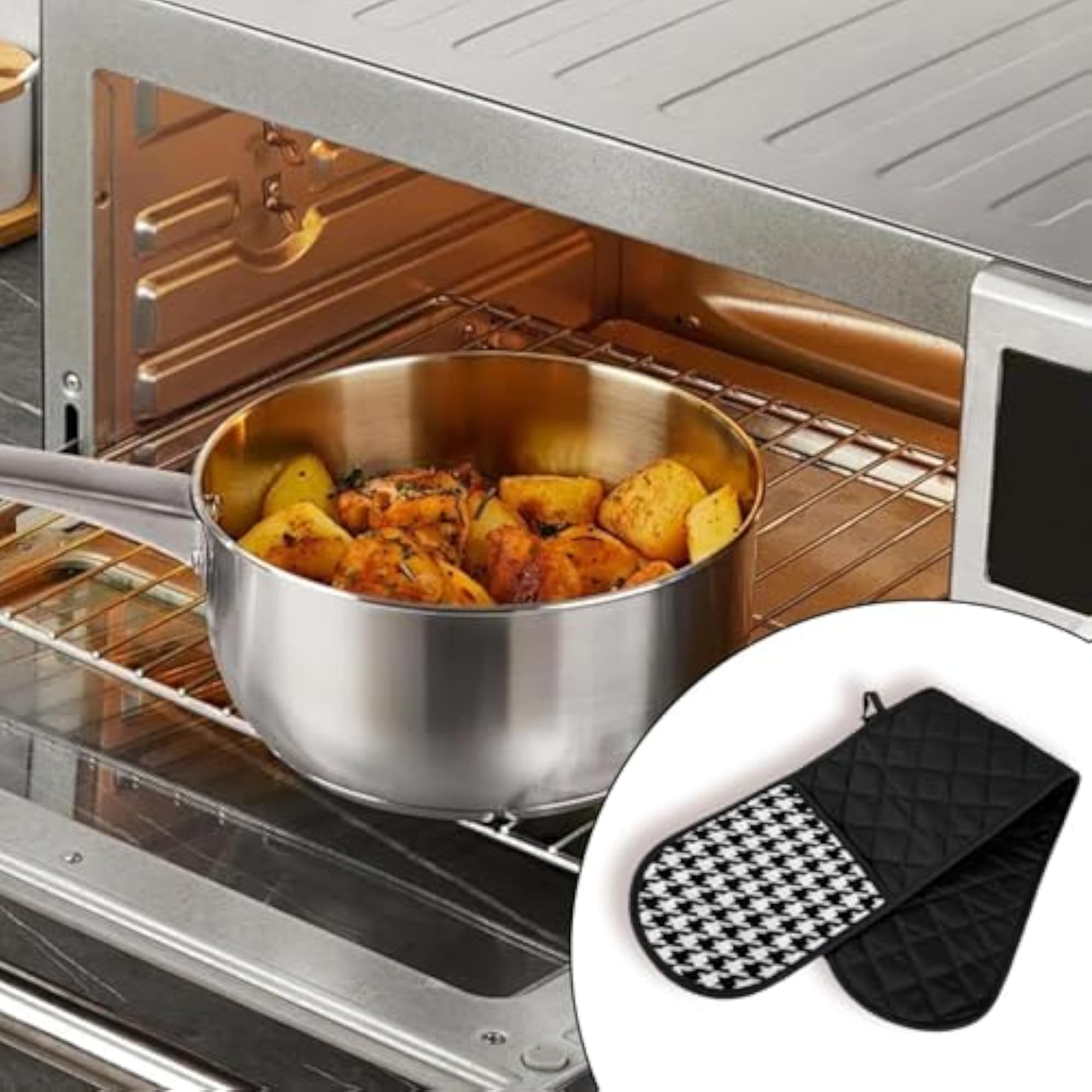 Heat Resistant Gloves, Oven Mitts for Kitchen Cooking