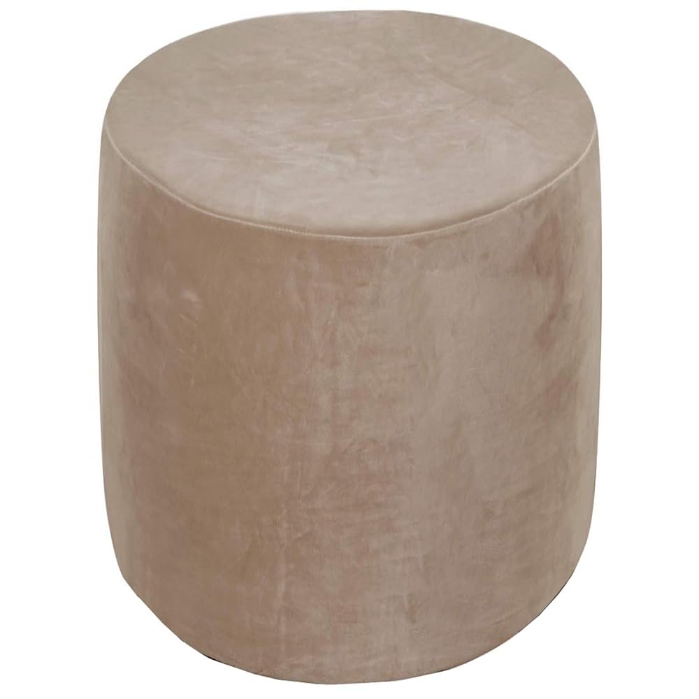 Round Ottoman Slipcover Cover Velvet Small/Large Footstool Protector Covers Stool Ottoman Covers Stretch with Elastic Bottom, Feature Textured Checked Fabric Machine Washable(#18,Diameter:55cm)