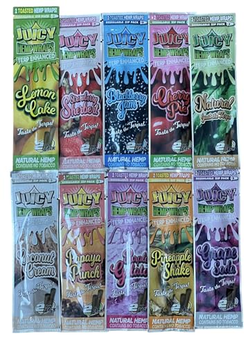 Juicy Jays Rolling Paper Variety Combo 10 Packs (2 sheets per pack) + RSV Scoop Card