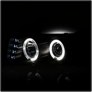 ACANII - For 2004-2012 Chevy Colorado GMC Canyon LED DRL Dual Halo Black Housing Projector Headlights Headlamps Assembly