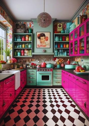 Image of CREON Pink Gloss Peel and Stick Self-Adhesive Removable Thicken Waterproof for Kitchen Countertop Cabinet Wardrobe(24X50 NCH, Dark Pink Glossy)
