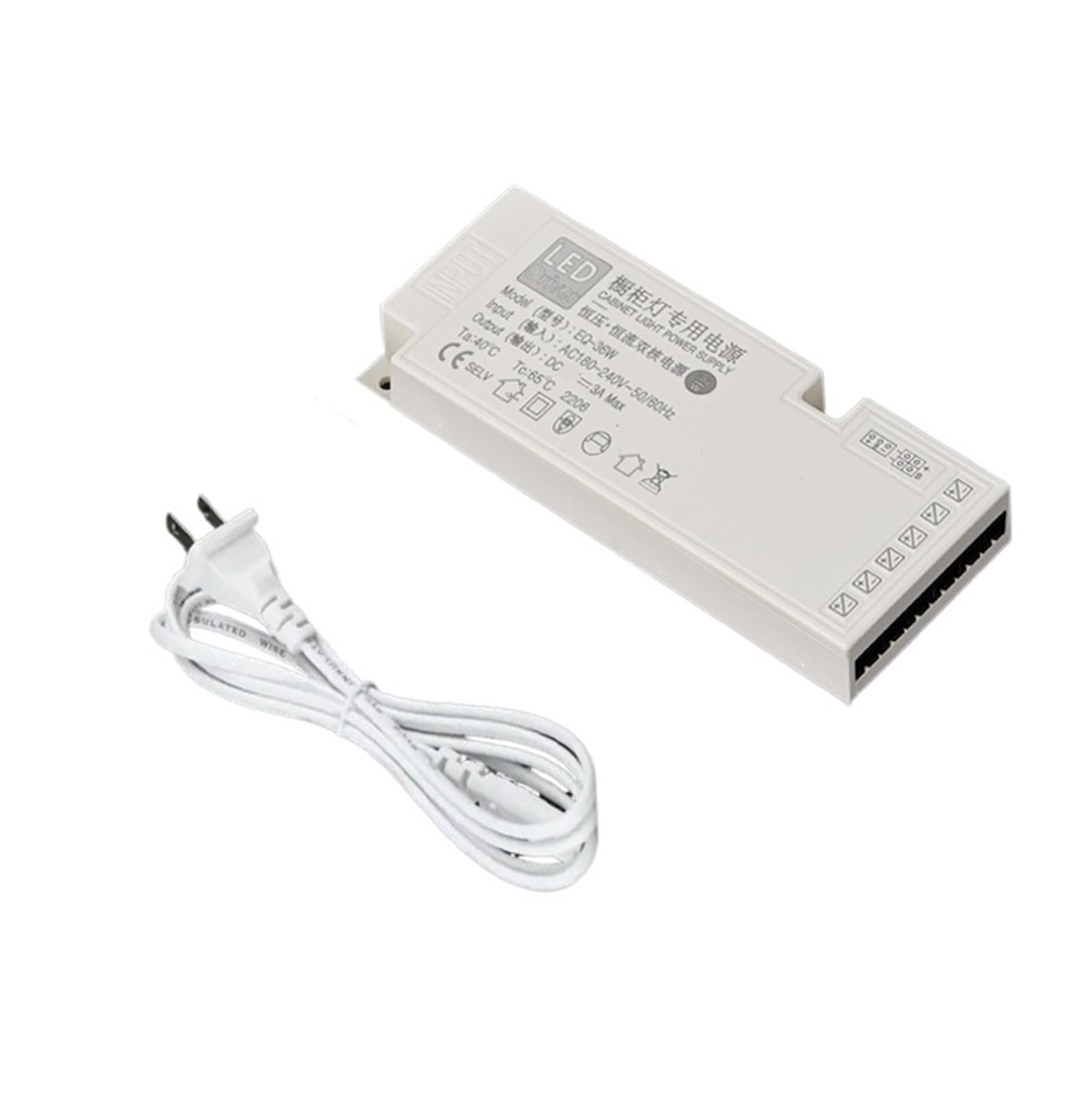 PWANUIGTE LED Cabinet Light Dedicated Power Interface Induction Ultra-Thin Switch Transformer 12V(24W 24V)