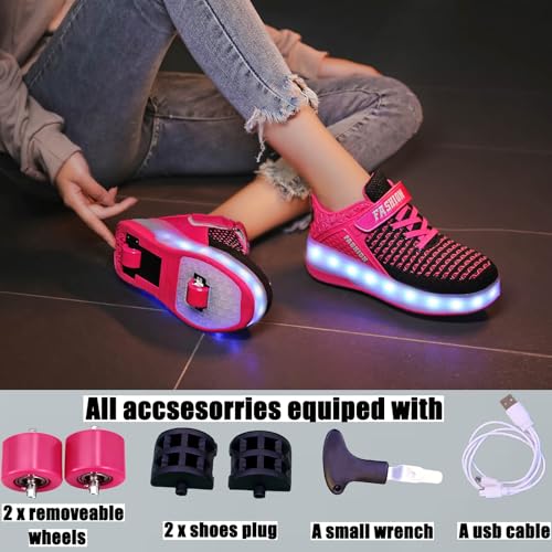 Image of Ylllu Kids LED Roller Skate Shoes with Wheel Light up Roller Shoes Gift for Girls Boys Children