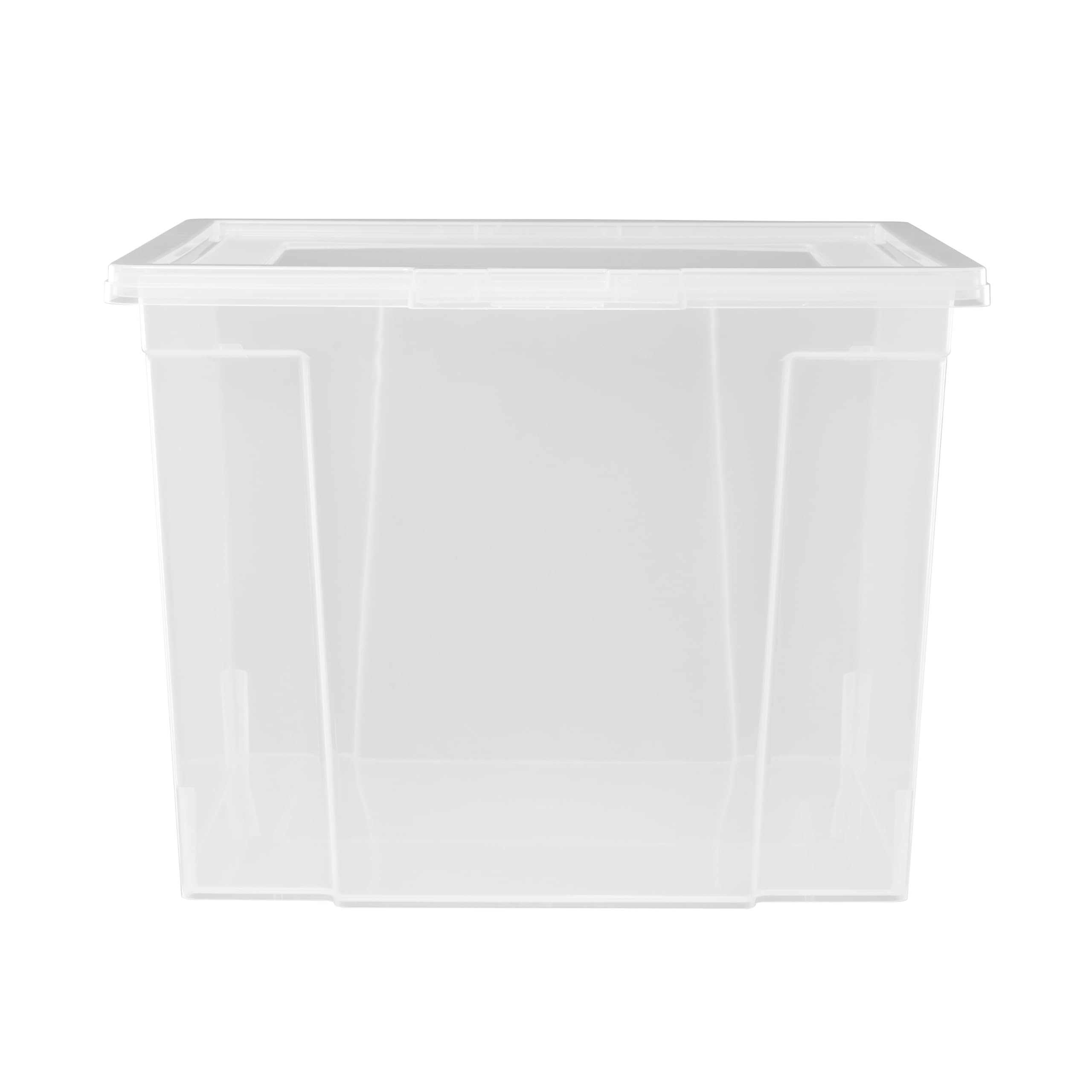 Iris Ohyama Vielseitige Aufbewahrungsbox mit Deckel, Stapelboxen, 30L, 6er-Set, Transparent, Stapelbar, Plastik, Für Schrank, Regale, Organisation, Kleidung, Bettlaken, Plastikbox mit Deckel, USB-M