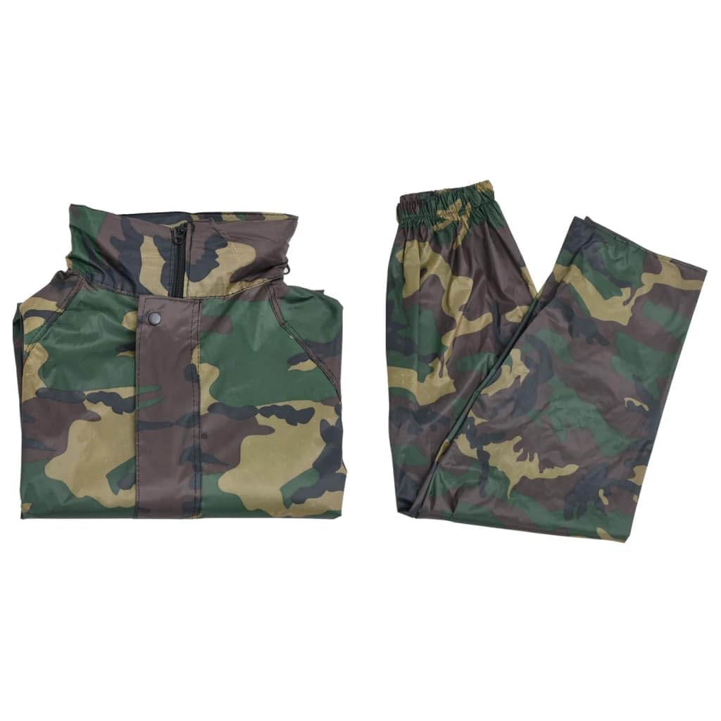 Traje impermeable de 2 piezas para hombre XXL con capucha y cintura elástica para exteriores, senderismo, camping, bicicleta de trekking