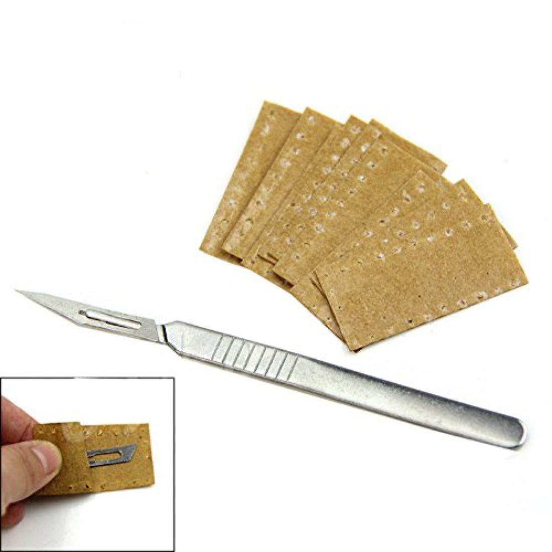 DIY Crafts 2 Pcs & 10 Blades Steel Surgical Scalpel Blade Chisel for Lab Laboratory Crafts Works Shop All Type DIY Works (Design # No 2, Pack Of 2 Pcs & 10 Blades Steel)