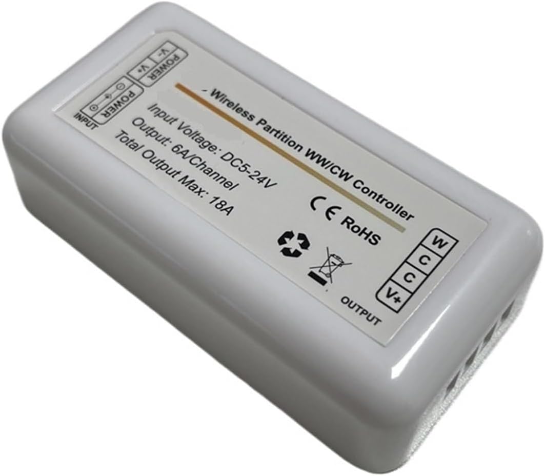 2.4G Remote Control synchronous Dual Color Temperature dimming Controller LED Three Color 5V12V24V Light Strip Light Color Adjustment(2.4G Dual Color Three Tone Remote Control)