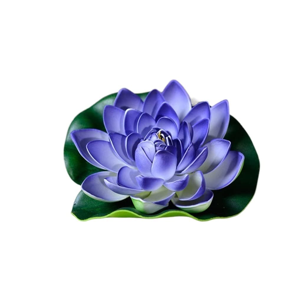 ADERFETBI Fake Plants Artificial Flowers Lotus Realistic Water Lily Pads Leaves Floating Foam Lotuses For Garden Koi Fish Pond Aquarium Pool Decor Artificial Flowers(D)