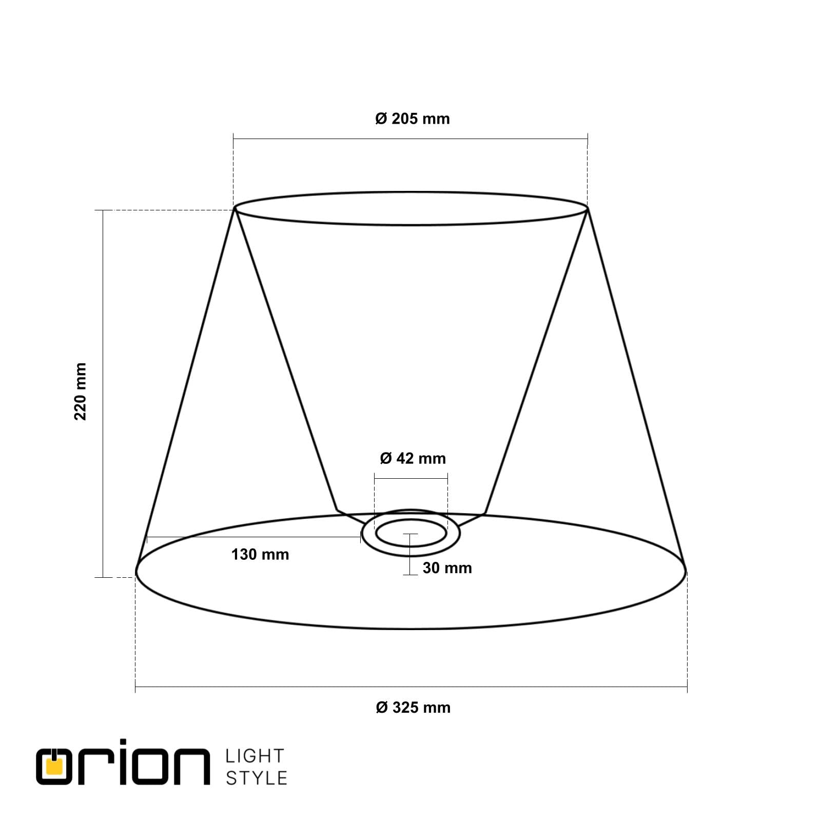 ORION LIGHTSTYLE Lampenschirm Stoffschirm Leuchtenaufsatz für E27 Lampen, creme mit Goldkante, rund, 32cm Chintz
