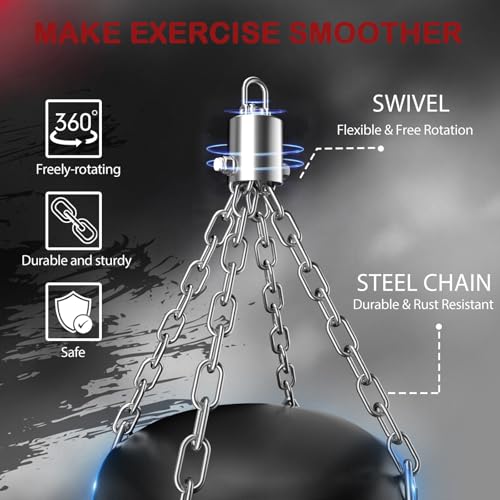 Mesetast Punching Bag for Adults, 4ft Heavy Boxing Bag Set with 12 OZ Gloves for MMA Karate Kickboxing Boxing - Unfilled by MESETAST - Image 6