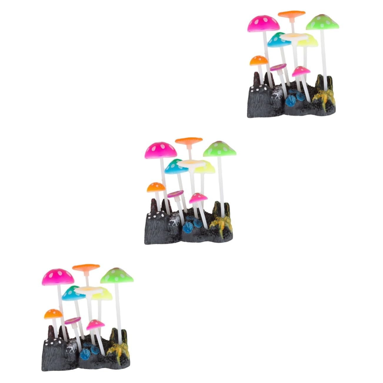 POPETPOP Aquarium Deko Leuchtend Set 3st Kunstpflanze Aquarium Aquarienpflanzen Aquarienpilz Dekorationen Für Aquarien Dekorationspflanzen Für Aquarien Kletterndes Haustier Scheinen