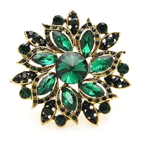 Broche fleur de soleil en cristal d'exception accessoire prestigieux de mariage