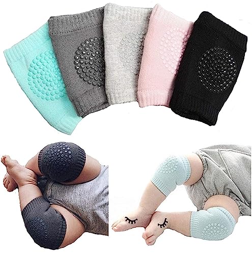Image of Concepta Pack of 1 Pair Baby Knee Pads for Crawling, Elbow Safety Protector, Stretchable Anti-Slip Padded Elastic Soft Cotton Breathable Comfortable Cap Leg Warmer Support Protector Kneecap