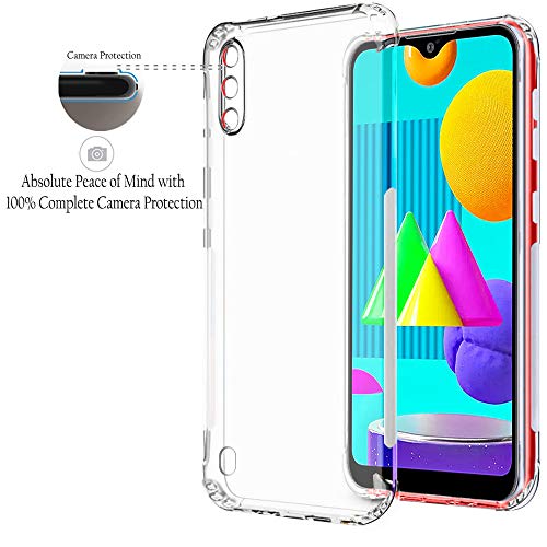 Image of TheGiftKart Best Camera Protection Back Cover Case for Samsung Galaxy M01 | Transparent Ultra Clear Soft Case | Slim & Protective Design | Inbuilt Dust Plugs & Anti-Slip Grip (Transparent)