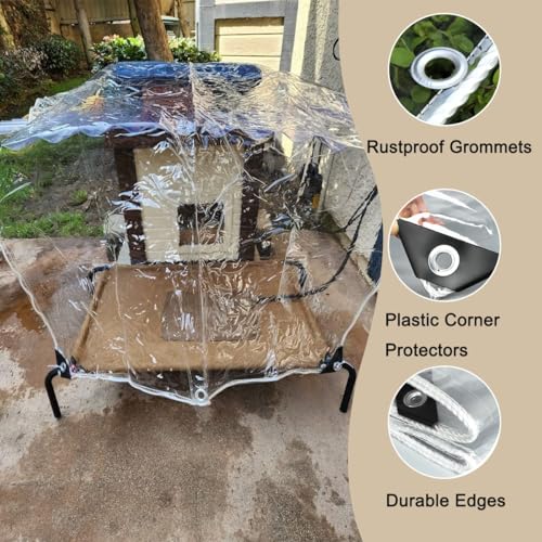 Lona impermeable exterior transparente de PVC 0.35mm con ojales metálicos 4