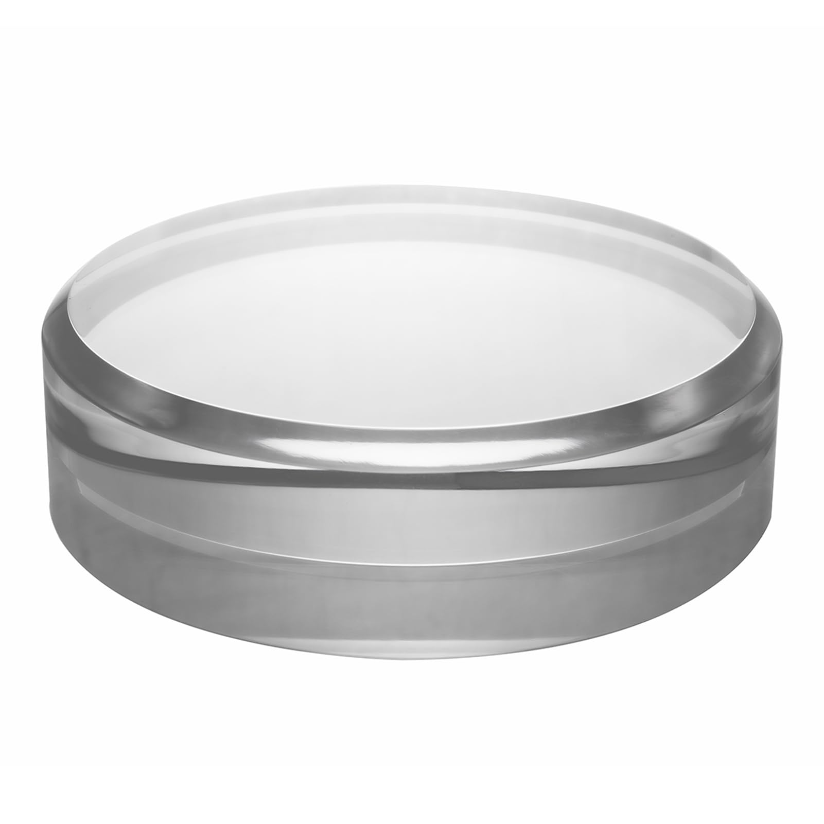 CiaoHER 1in Thickness Beveled Acrylic Disc Display Block Clear Polished Round Pedestal Stand Riser (1pack 6'' disc)