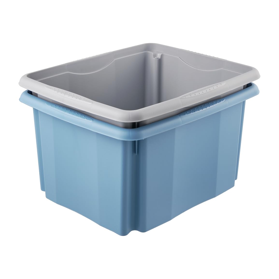 keeeper Contenitore con Sistema Girevole/impilabile, 24 L, 41 x 34,5 x 22 cm, Emil Eco Line, blu (Eco Sky Blue)
