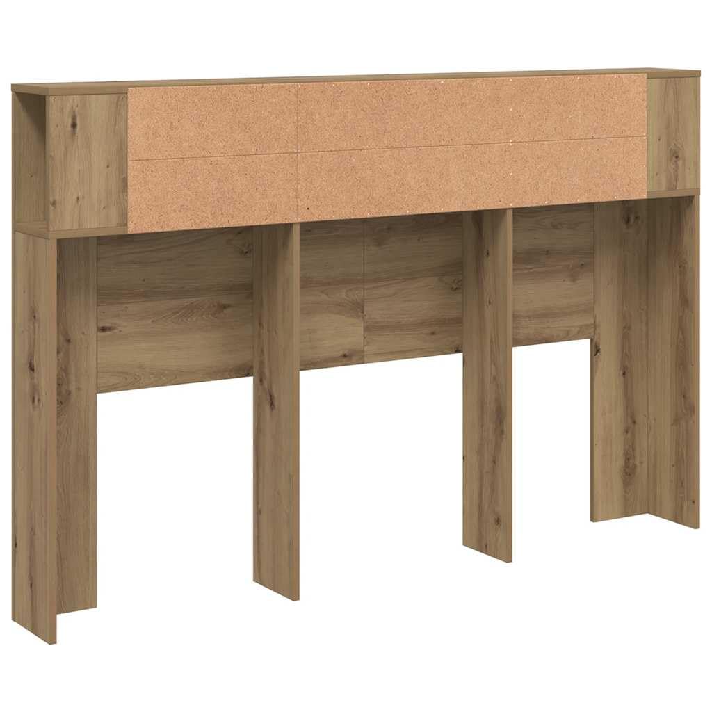 vidaXL Armoire à tête de lit Chêne Artisanal 160 x 18,5 x 103,5 cm Bois d'ingénierie