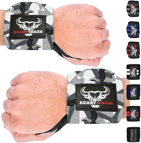BEAST RAGE Zughilfen für Krafttraining (Fitness Straps) Kreuzheben Gurte Frauen Männer (Gepolstert) Gewichthebergurte Baumwolle Handgelenkstütze Griffe Hantel Bar (Lifting Straps)(