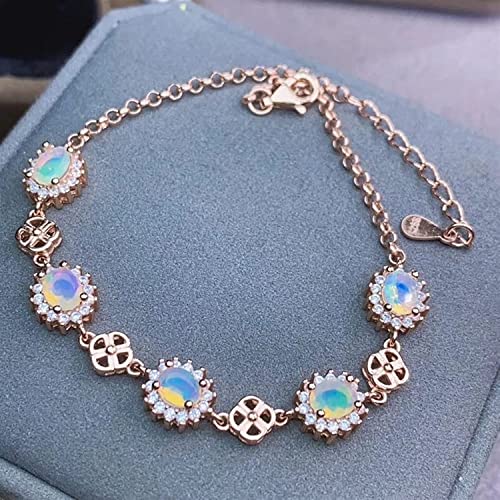Pulsera de ópalo natural plata 925 con acabados de alta joyería clásica 5