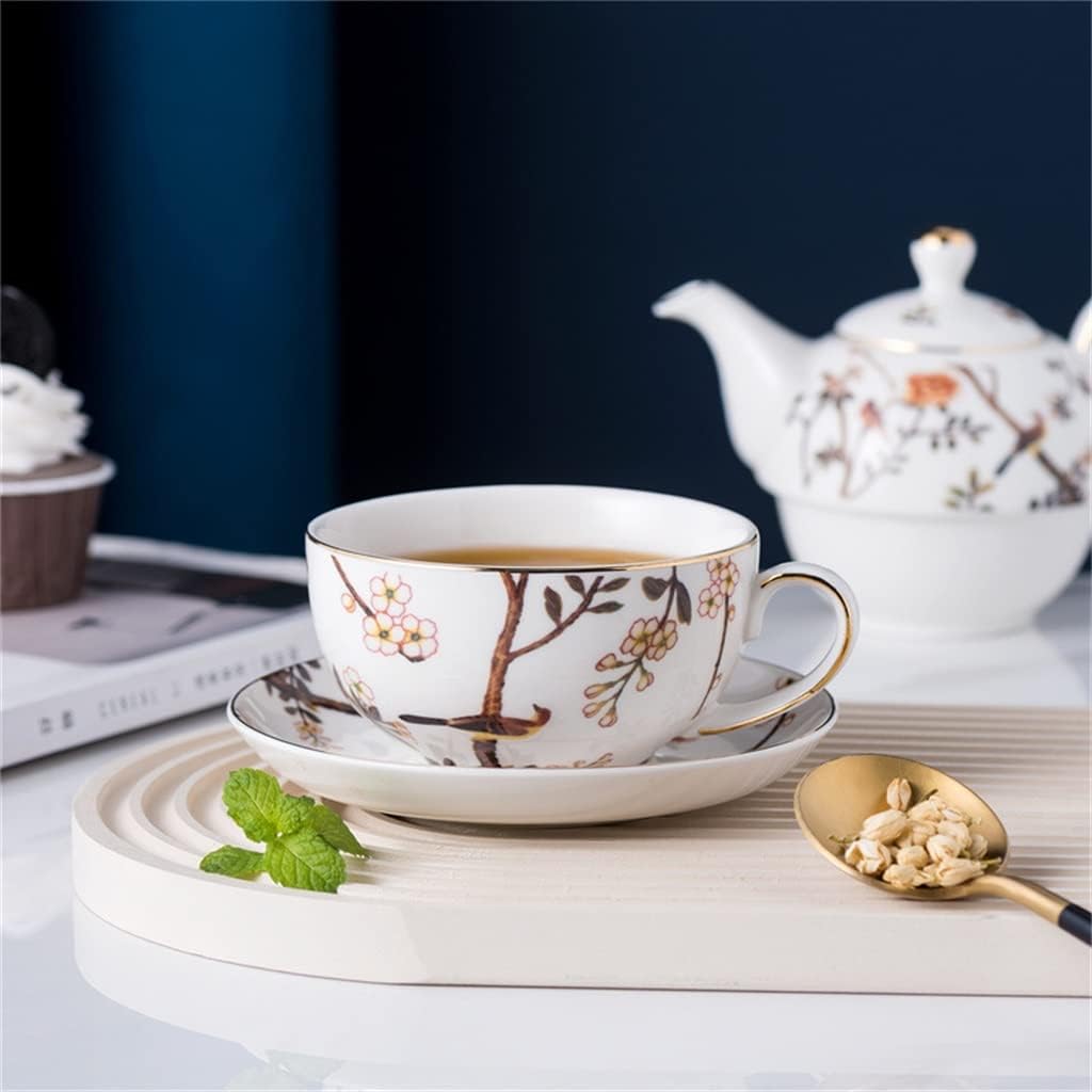 British Tea Pot Coffee Cup Set Ceramic Water Flower Mother and Child with Filter Hole